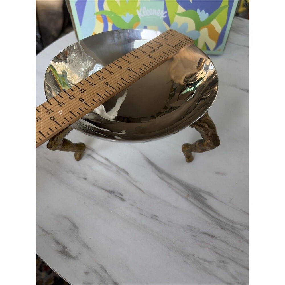 Rare Michael Aram 3 Leg Bowl HTF Brass Legs - Picture 4 of 9